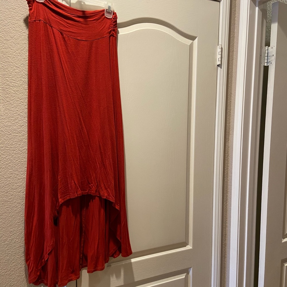 Rust color high low maxi dress size medium
